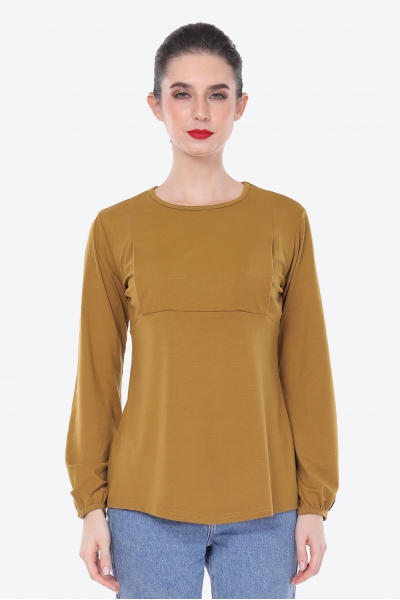 Vella Blouse In Olive Green
